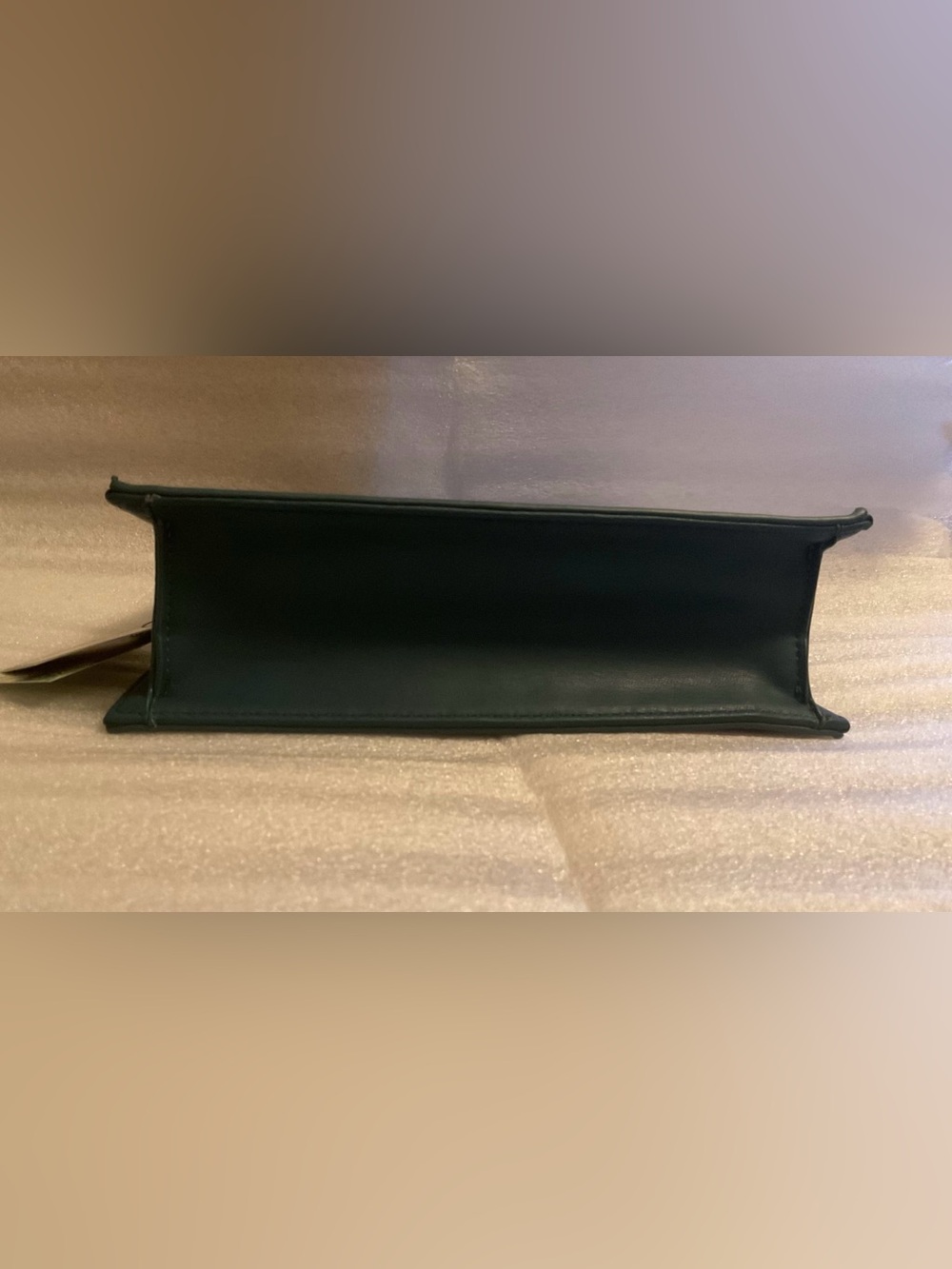 Badgley Mischka Forest Green Vegan Leather Convertible Crossbody Clutch Silver - Picture 6 of 10